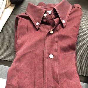 Lacoste Maroon Button Down Dress Shirt.